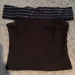 Black off the shoulder crop top